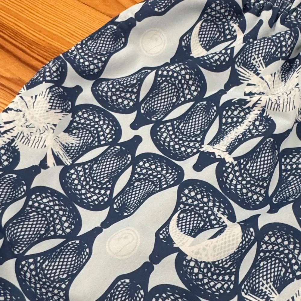 EUC LaxSoHard Boys Large Navy Blue Patterned Shorts LAX Sticks Palm Trees SC - Picture 3 of 7